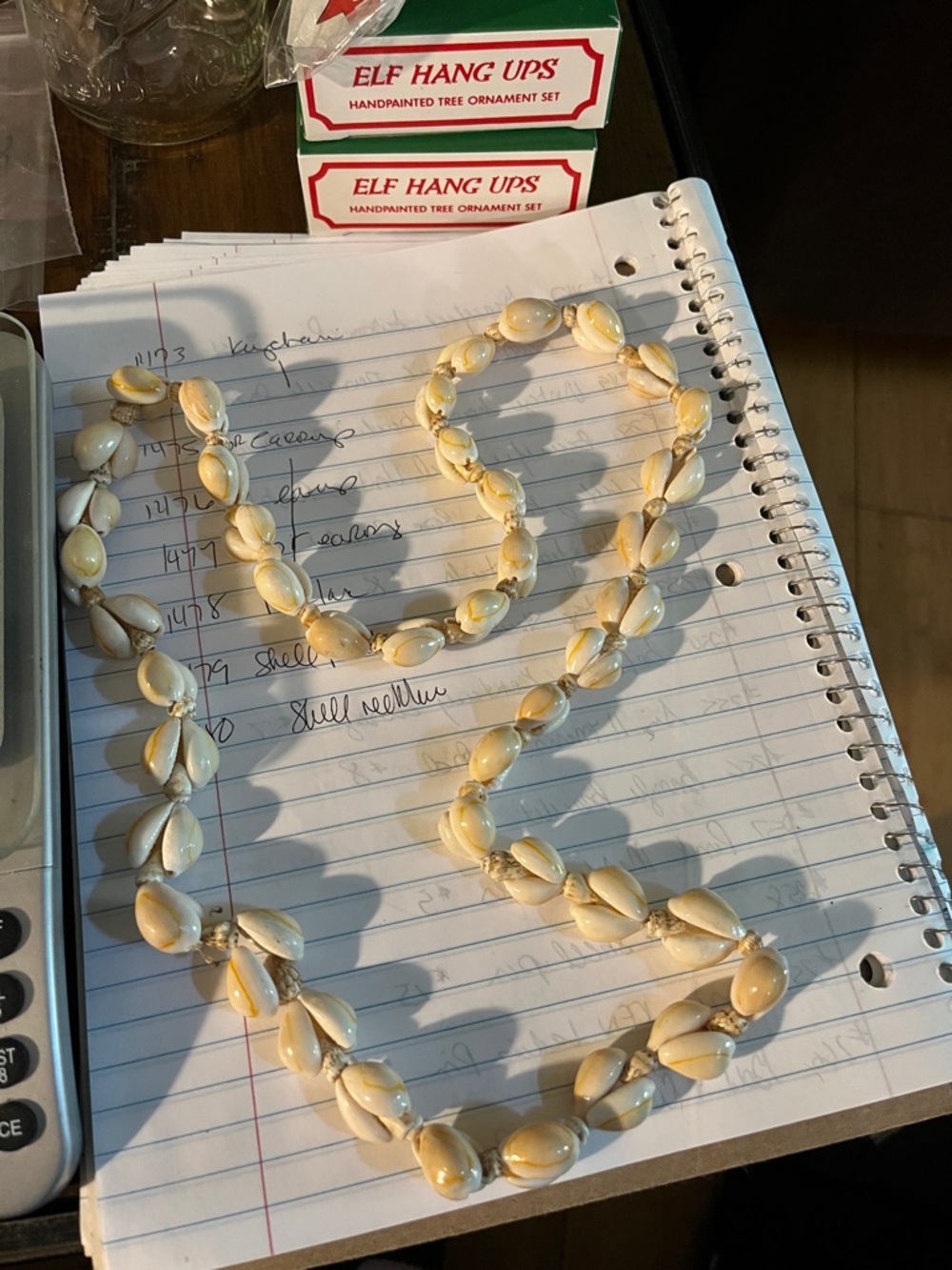 Handcrafted Cowrie Shell Necklace - Cream Beads 1480